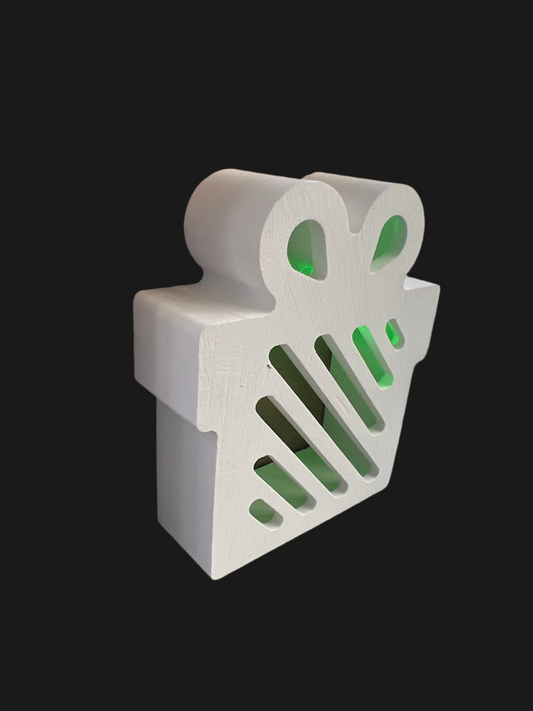 Deko Element „Geschenk“ *gestreift* mit LED-Ballonlicht in der Farbe grün