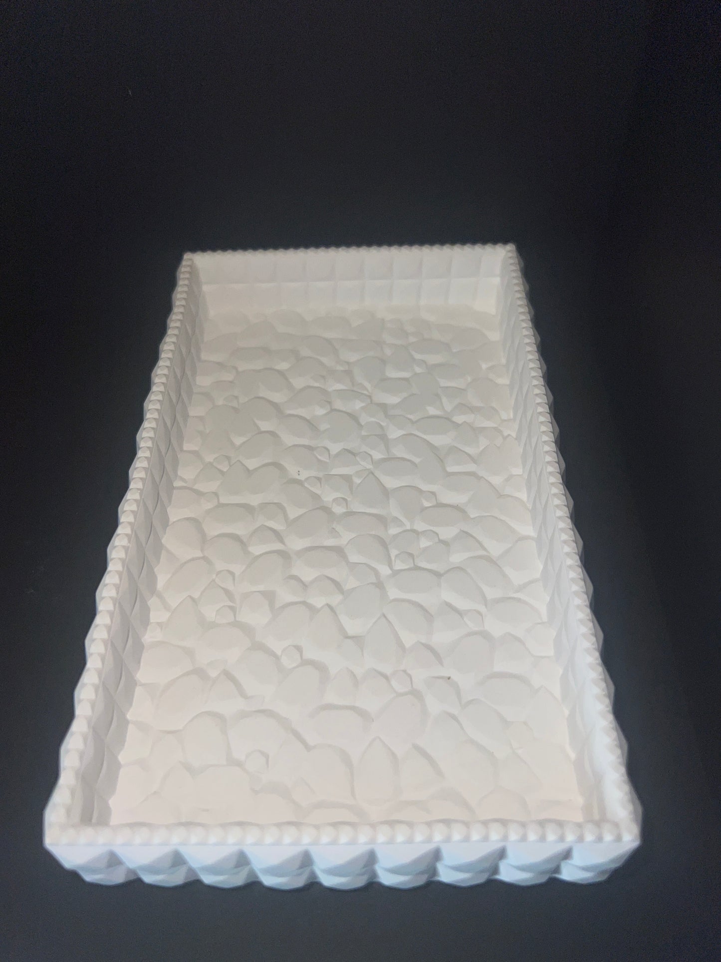 Rechteckige Ablage Schale Relief Diamant Struktur