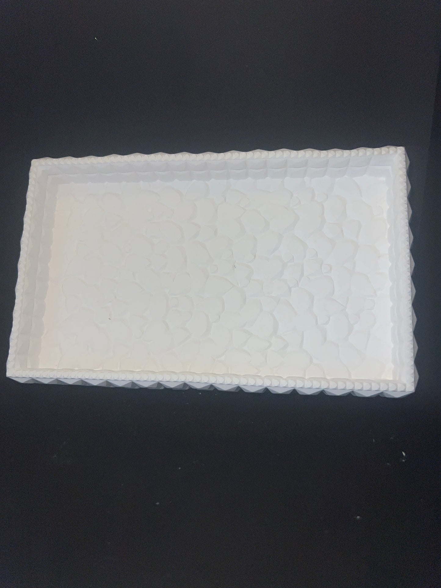 Rechteckige Ablage Schale Relief Diamant Struktur