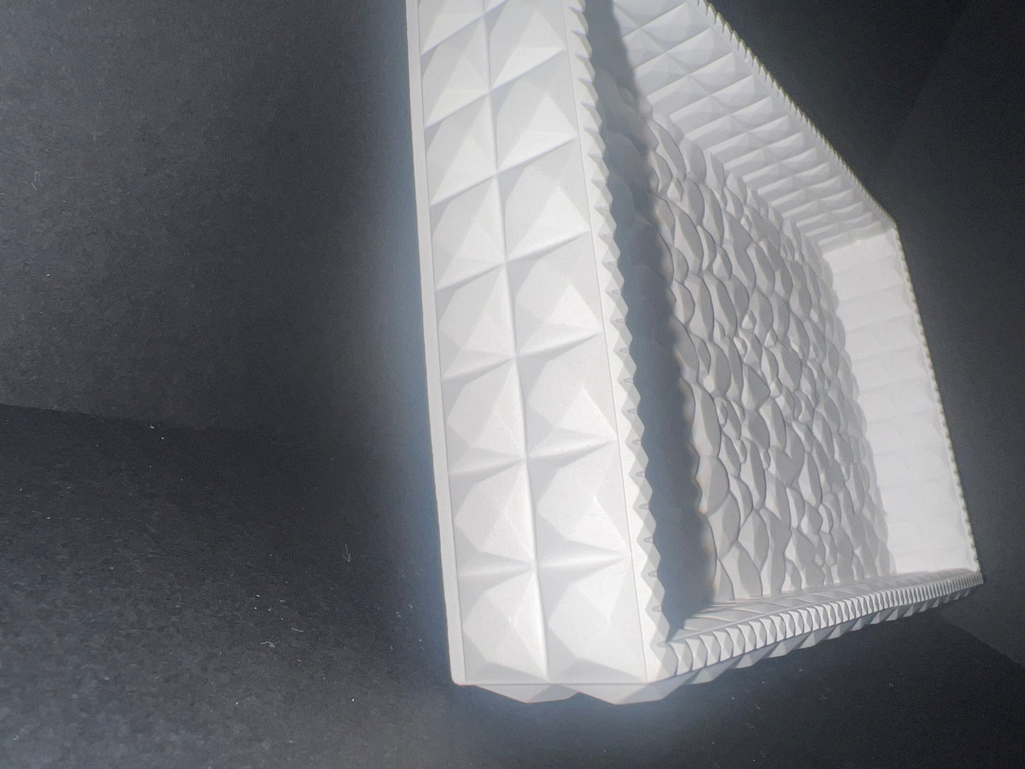 Rechteckige Ablage Schale Relief Diamant Struktur