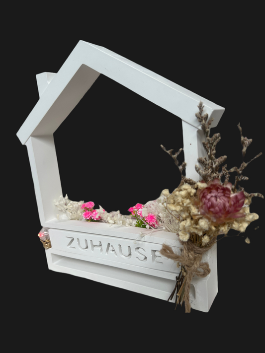 Haus „ZUHAUSE“ bepflanzt Dekoelement