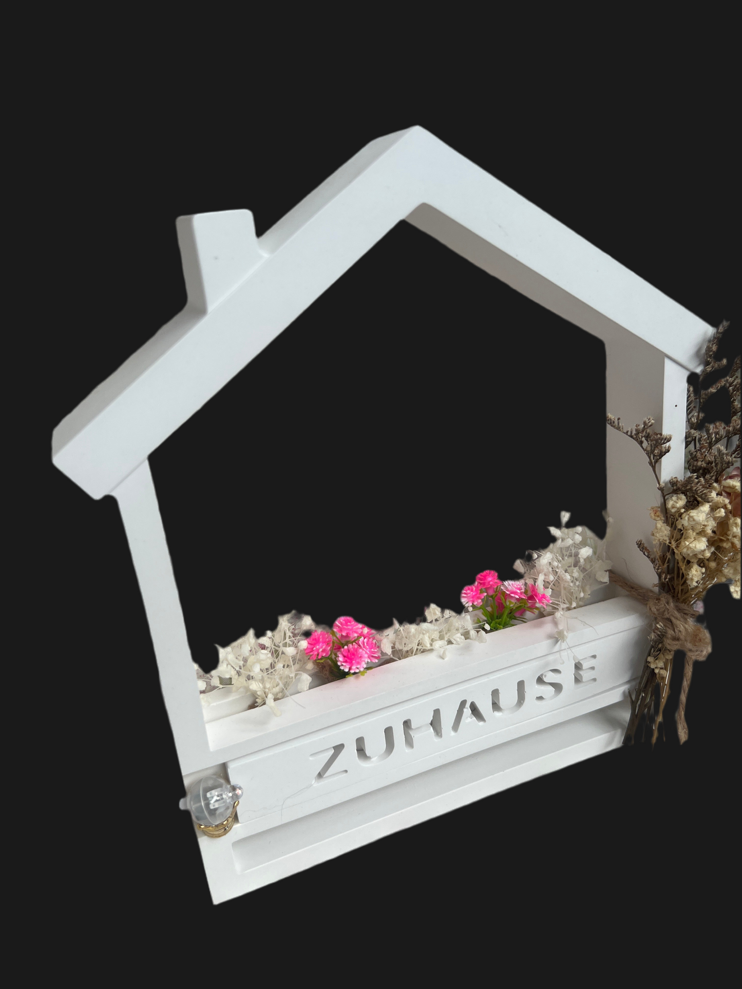 Haus „ZUHAUSE“ bepflanzt Dekoelement