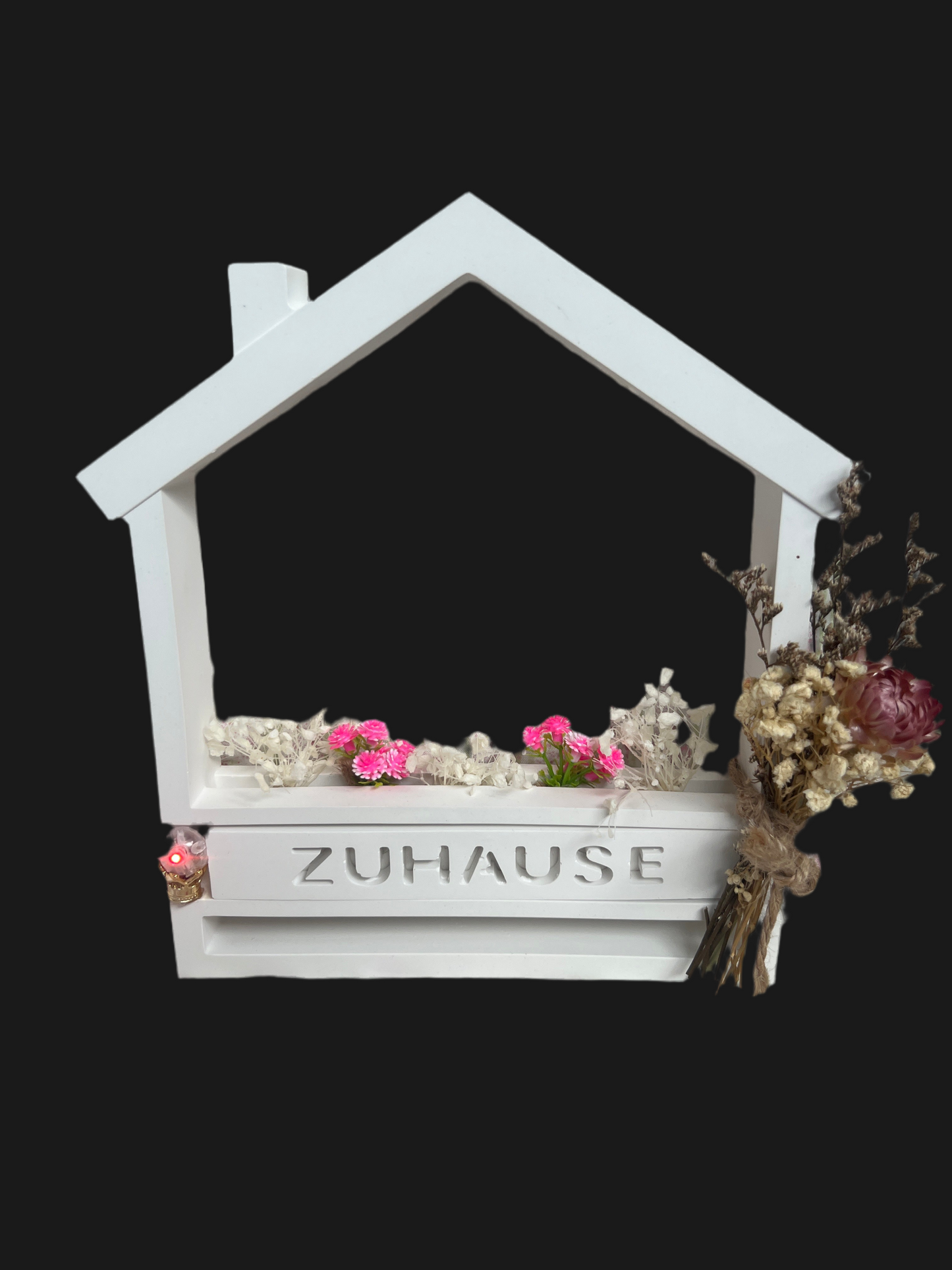 Haus „ZUHAUSE“ bepflanzt Dekoelement