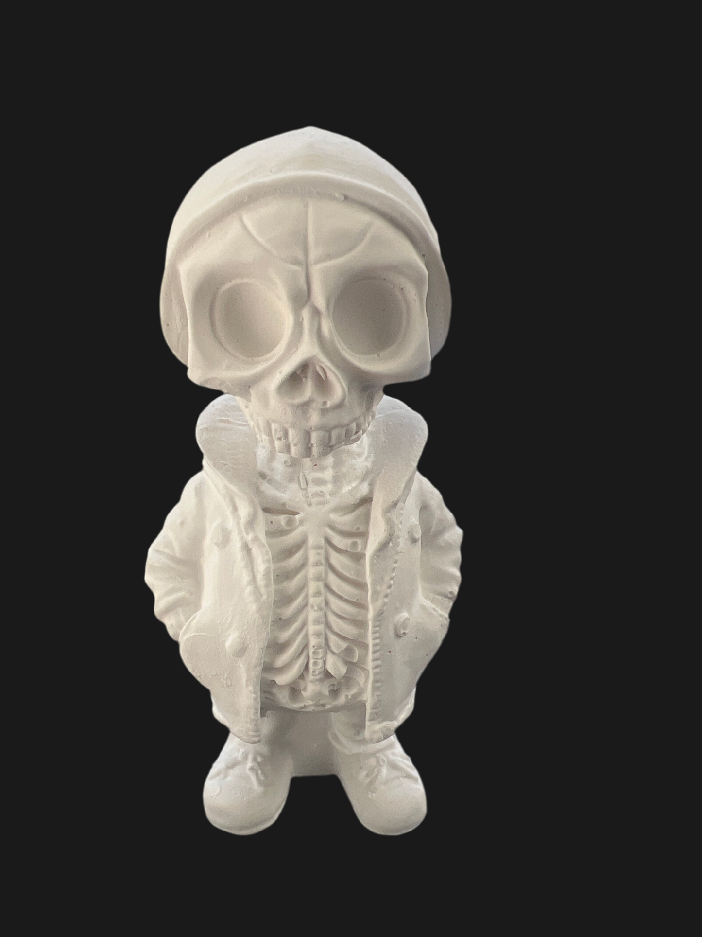 3-D Skelett Figur aus Keramik handgefertigt in der Farbe weiß