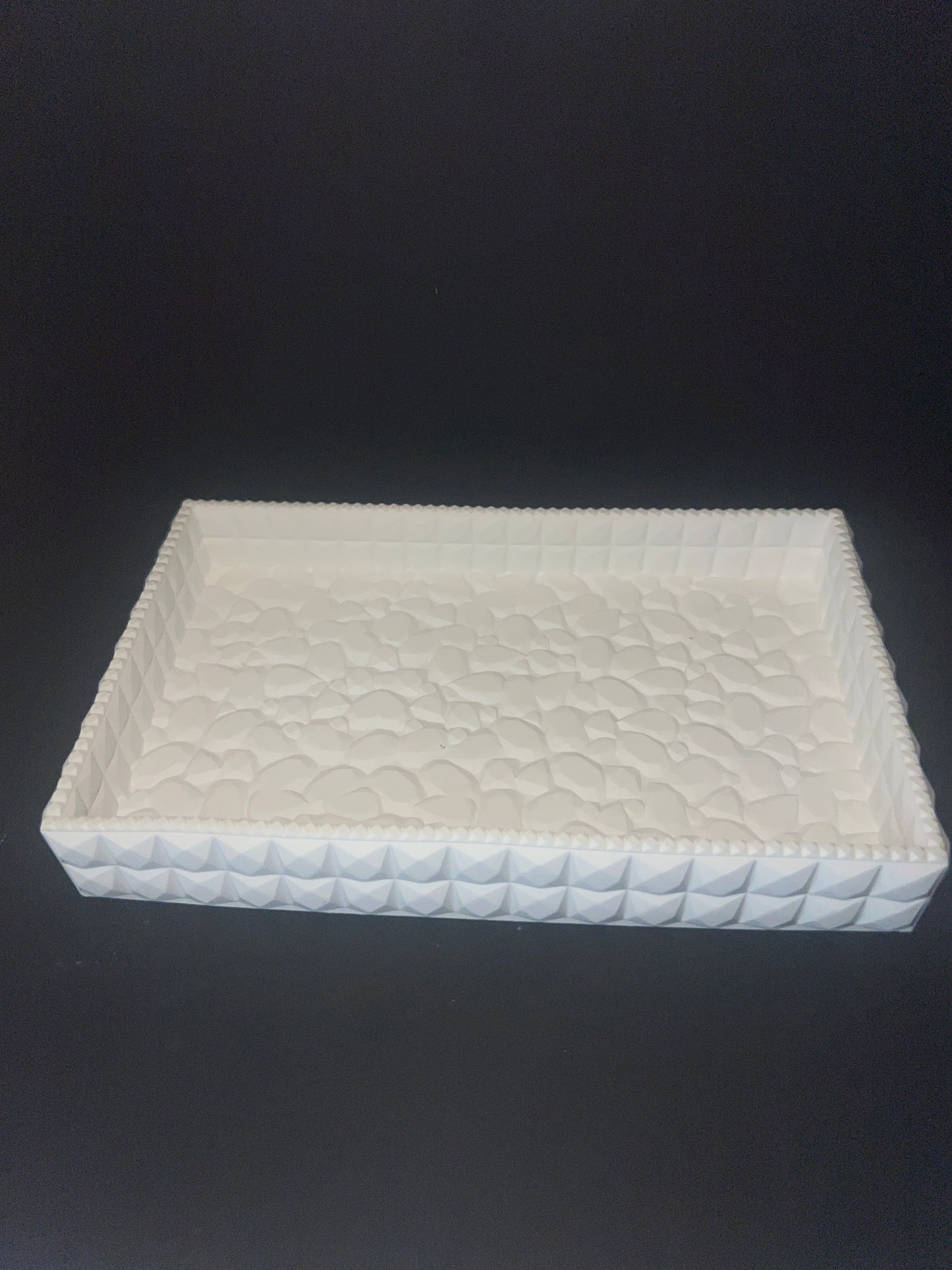 Rechteckige Ablage Schale Relief Diamant Struktur