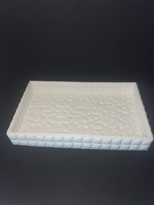 Rechteckige Ablage Schale Relief Diamant Struktur