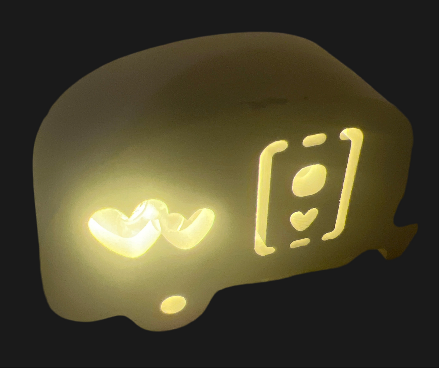 Mini - Wohnwagen „ab in den Urlaub“ # 02 mit LED - Ballonlicht in der Farbe warmweiß