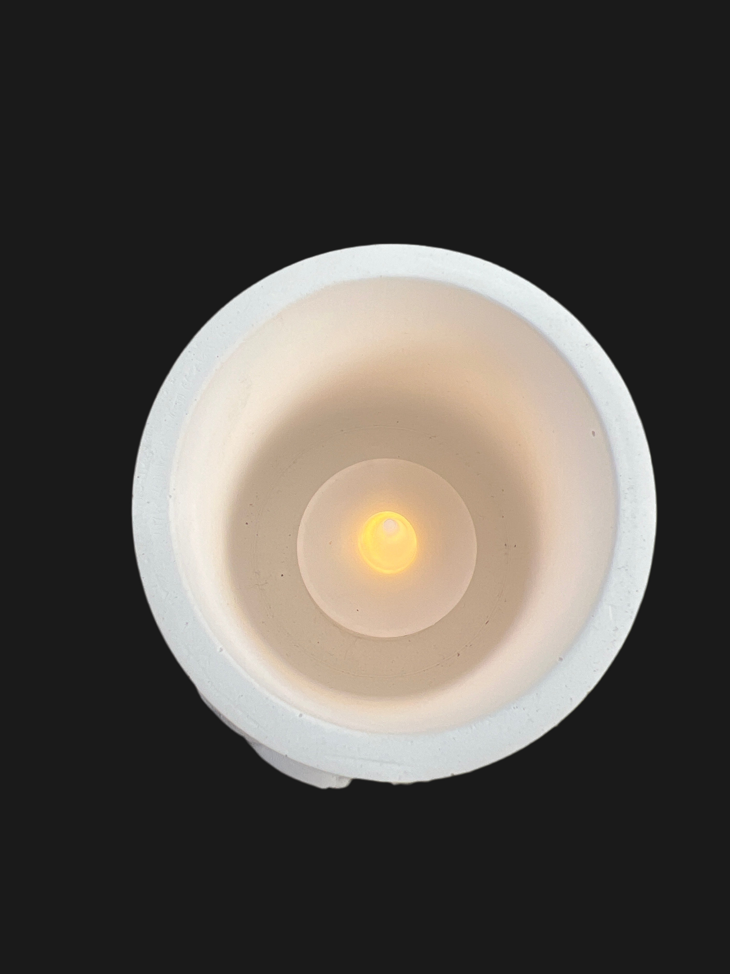 Windlicht „Elefanten“ aus Keramik in der Farbe weiss - grau handgefertigt mit LED - Teelicht
