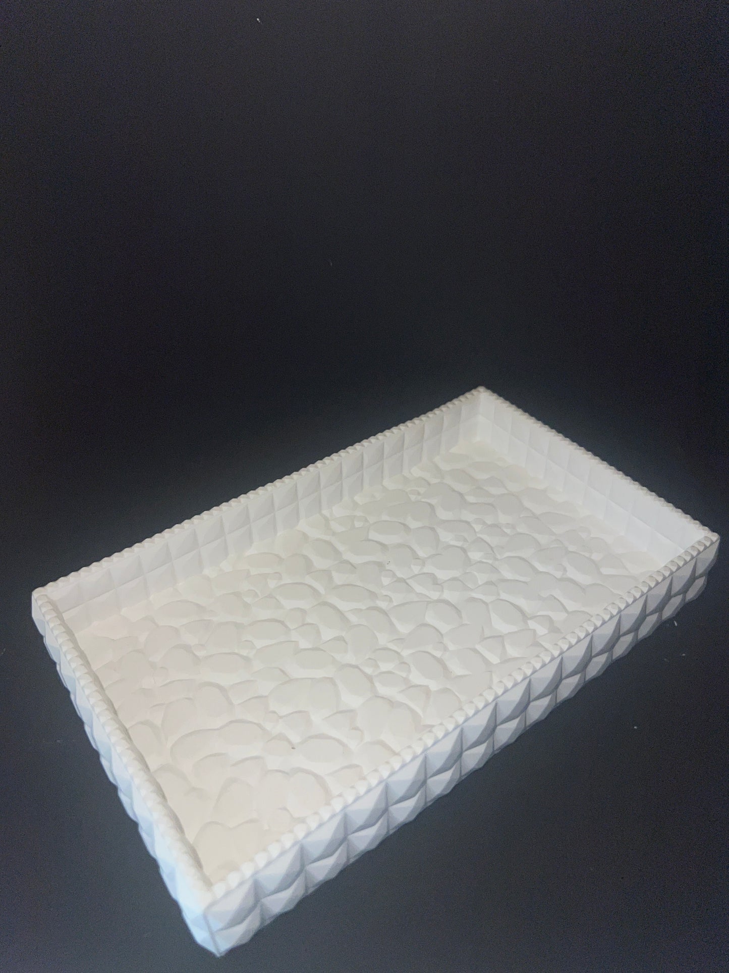 Rechteckige Ablage Schale Relief Diamant Struktur