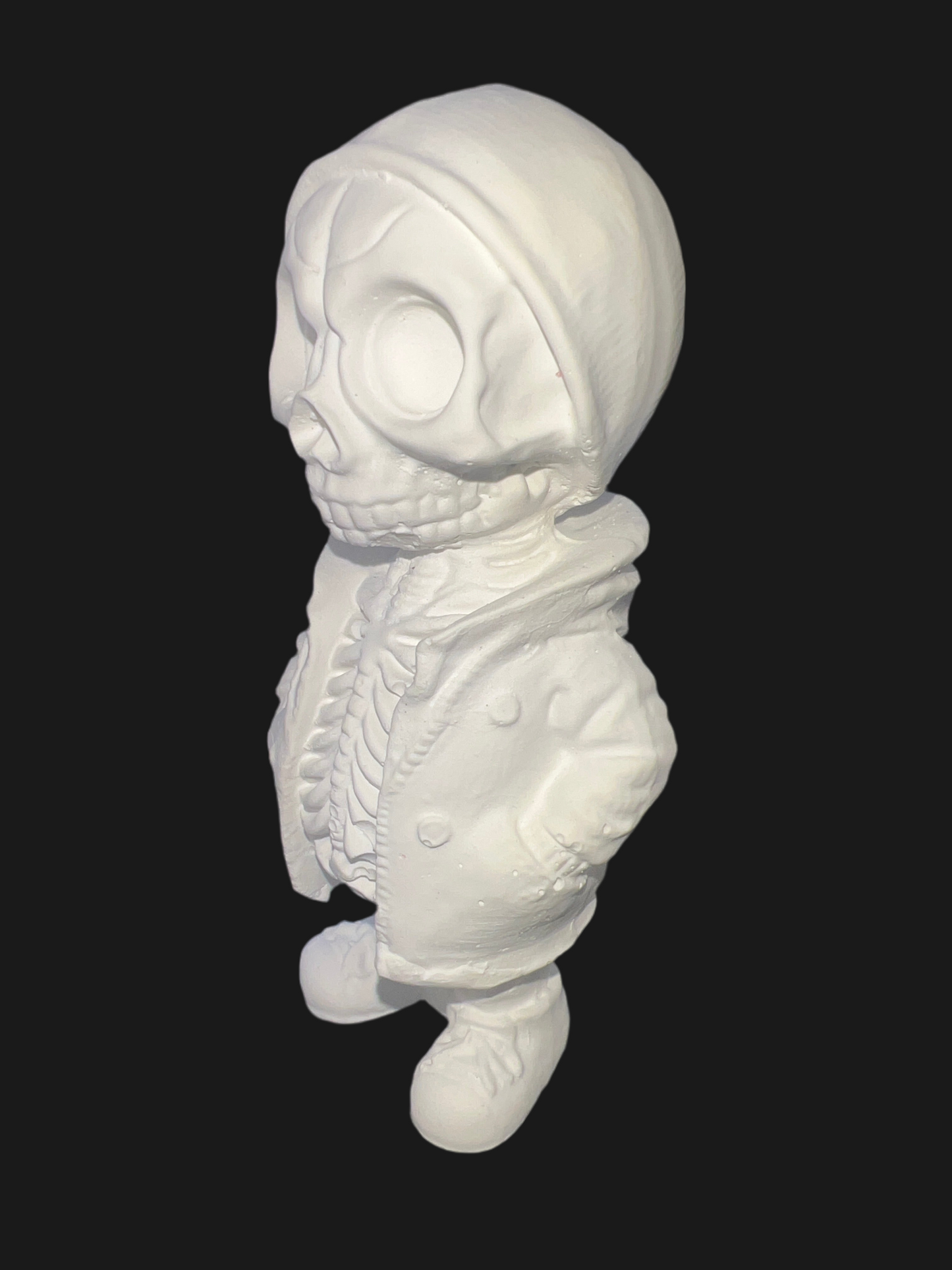 3-D Skelett Figur aus Keramik handgefertigt in der Farbe weiß